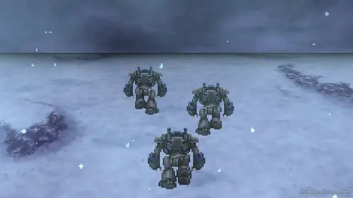 Screenshot of the opening credits mech sequence in Final Fantasy VI Pixel Remaster