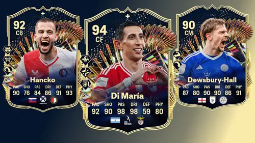 Image of TOTS Hancko, Di Maria, and Dewsbury-Hall in EA FC 24