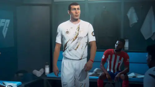 Zidane in the locker room in EA Sports FC 24.