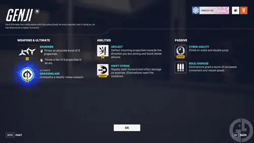 Genji abilities in Overwatch 2