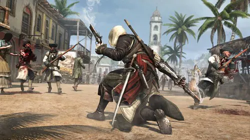 Edward Kenway in a scrap in Assassin's Creed: Black Flag.