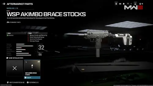 The WSP Akimbo Brace Stocks Conversion Kit in MW3