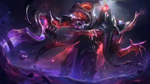 The Dark Cosmic Erasure Jhin skin from LoL pach 13.17.