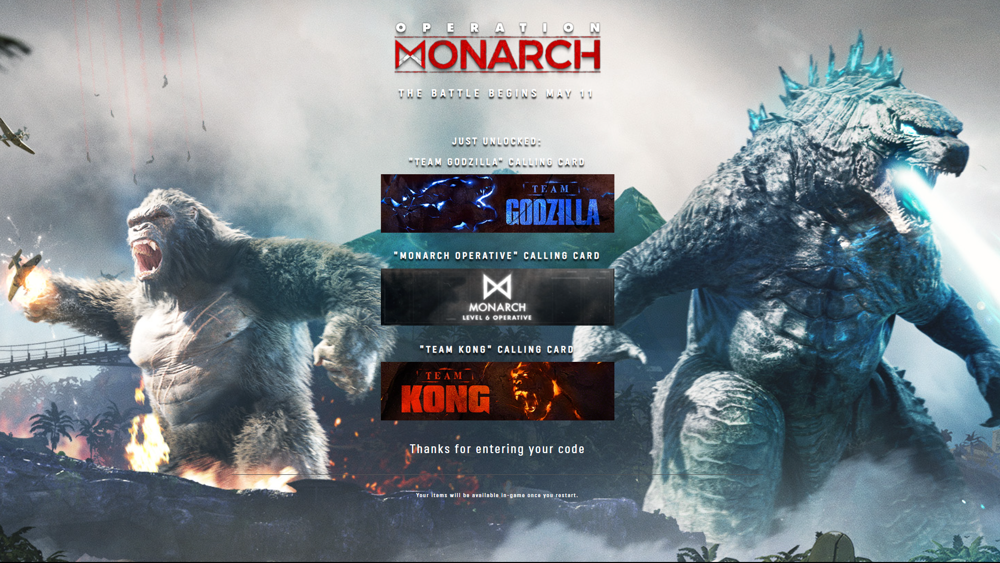 How to get Godzilla vs. King Kong calling cards in Warzone