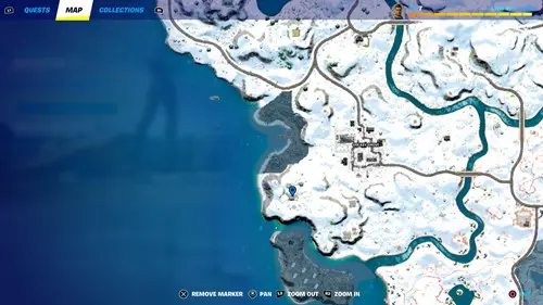 One of the Fortnite vault locations shown on a map.