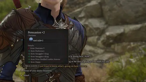 Using a Persuasion check in a conversation in Baldur's Gate 3