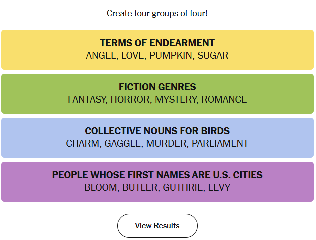 Connections Answers 30th October