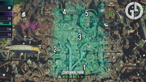 The Riddler trophy locations in Centennial Park