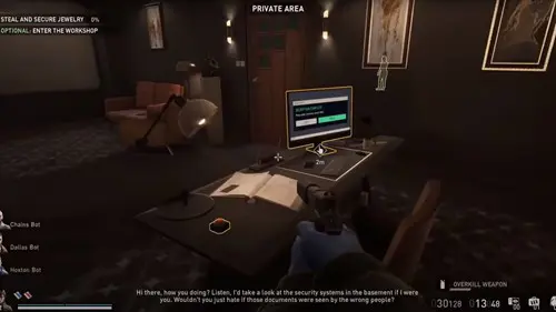 The red button in the Manager's Office in PAYDAY 3