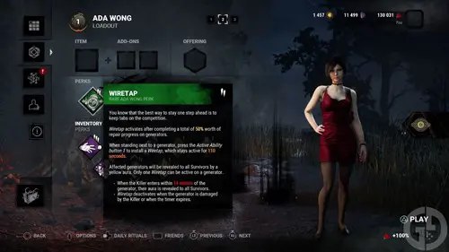 Ada Wong's Wiretap Perk in Dead by Daylight