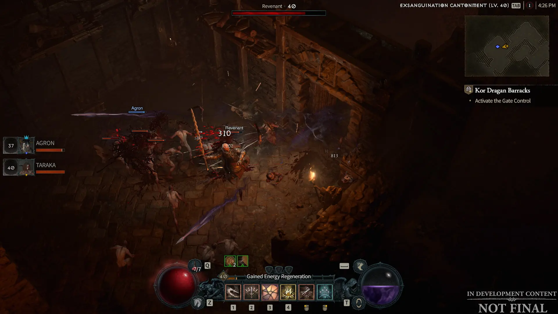 Early gameplay in a dungeon of Diablo 4