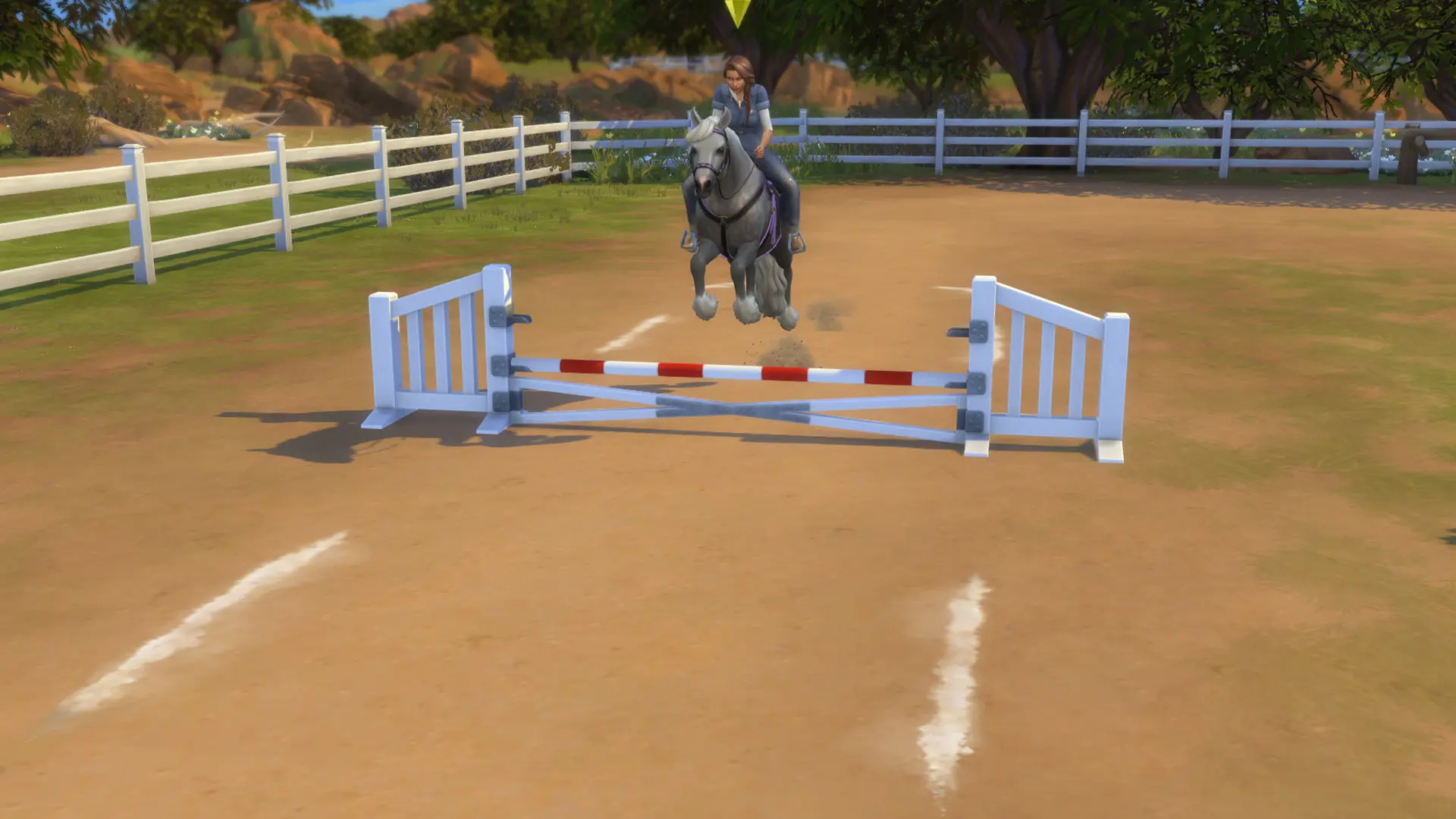 Screenshot of the horse Jumping skill in The Sims 4 Horse Ranch