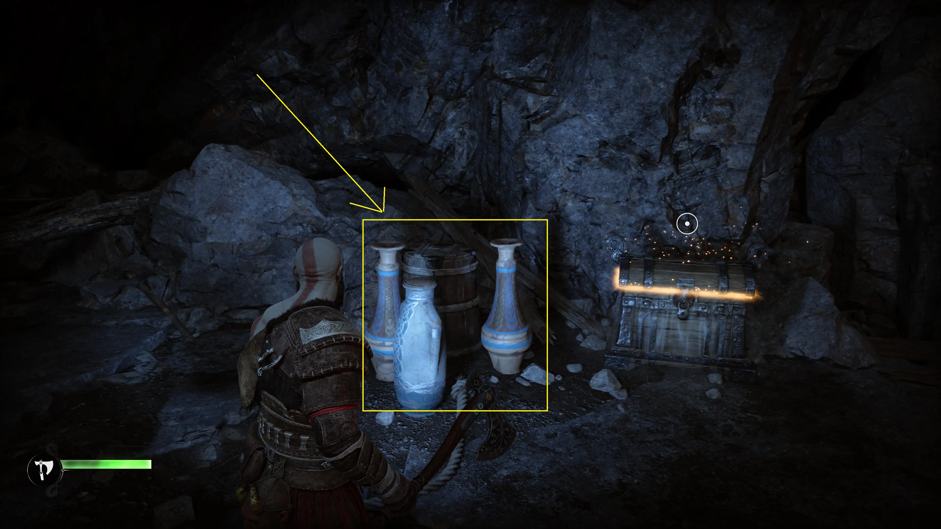 A breakable object in GoW Ragnarok