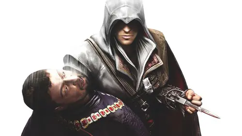 Ezio Auditore de Firenze performing an assassination in Assassin's Creed II.