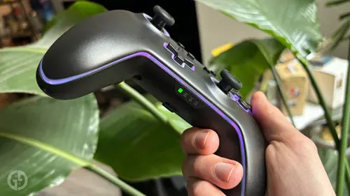 PowerA controller in reviewer's hand