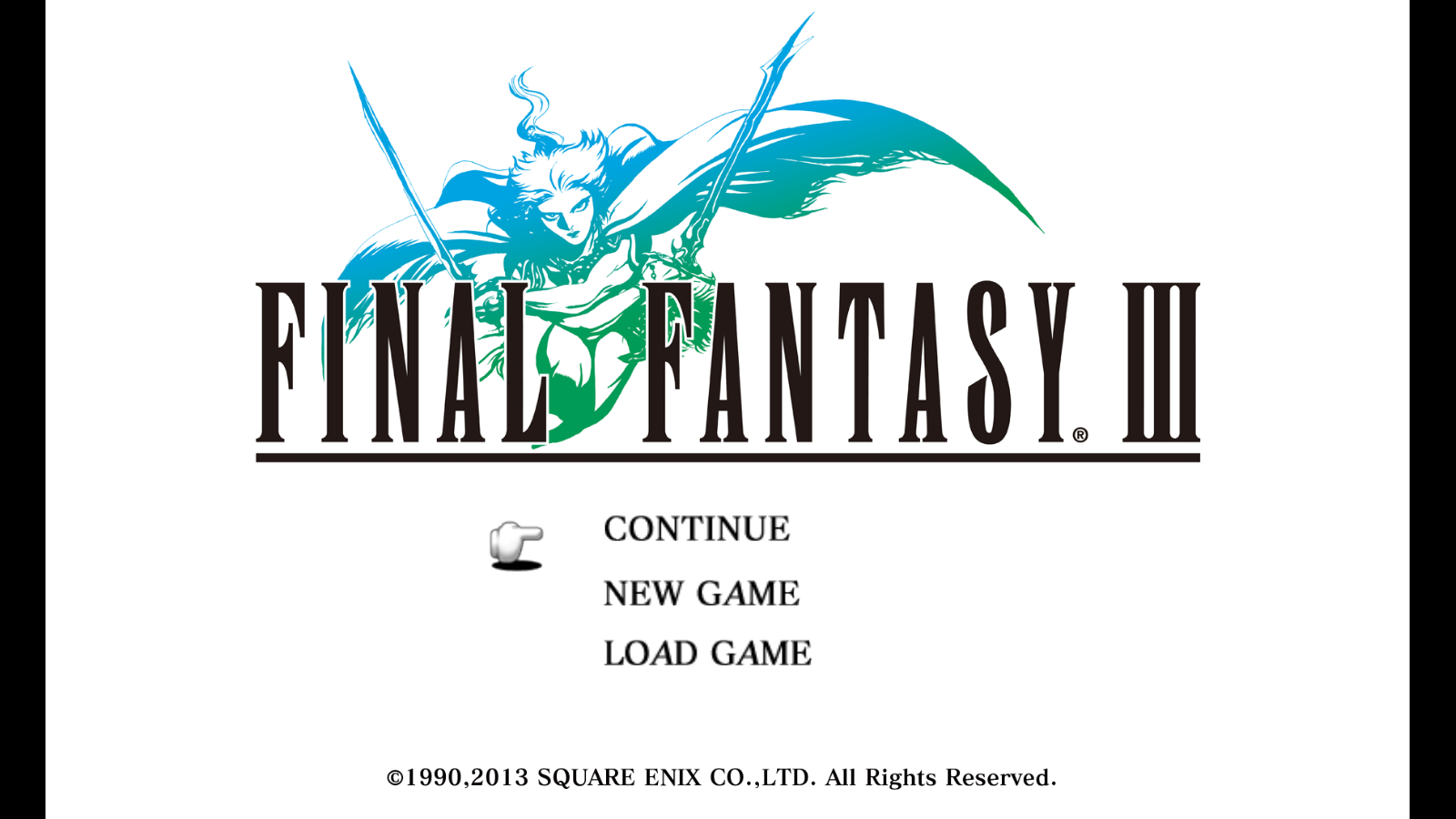 Image of the title screen in Final Fantasy III