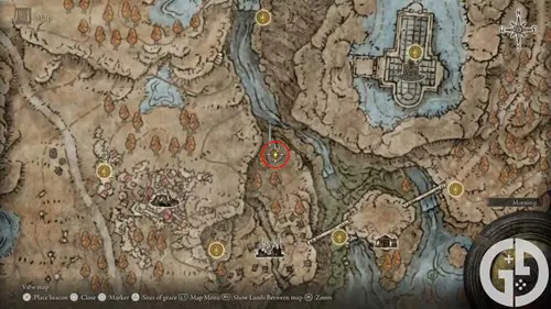 Map showing where to find the O Mother gesture in Elden Ring Shadow of the Erdtree