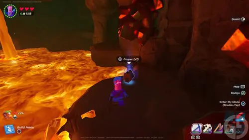 Copper ore in a LEGO Fortnite cave