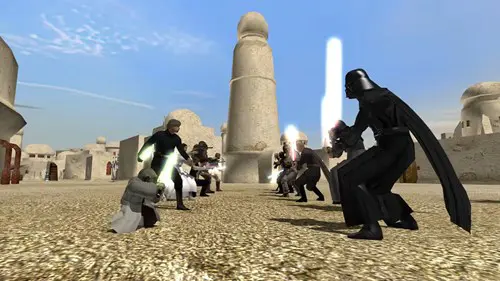 Heroes face off on Tatooine in the Star Wars Battlefront Classic Collection.