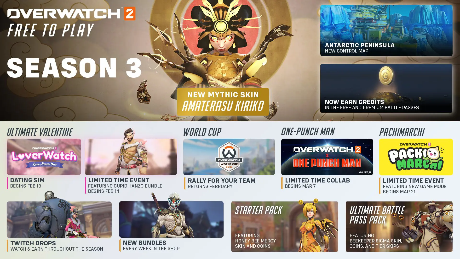 Overwatch 2 Season 3 roadmap showing new content