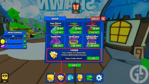 Image showing you how to redeem Popping Simulator codes