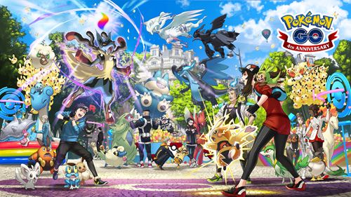 Key art for the fourth anniversary of Pokemon GO.