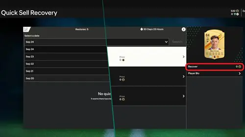 Image showing you how to get back discarded players in EA FC 24
