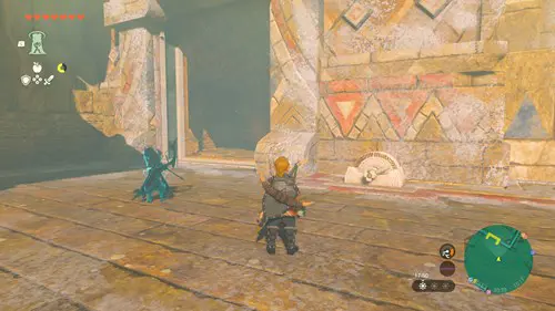 Screenshot of the broken lever you need to activate in the Wind Temple in Zelda: Tears of the Kingdom