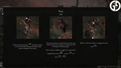 Parrying instructions in Lords of the Fallen