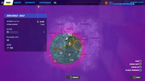 Yellow Circle on the Fortnite map