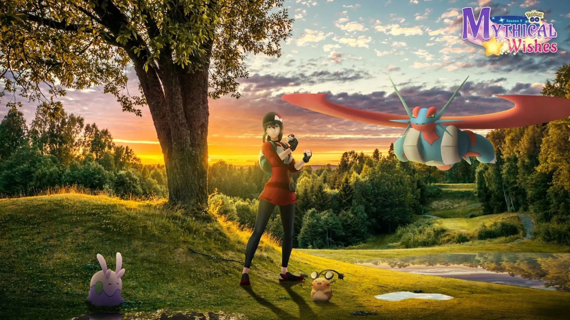 Mythical Wishes key art for Pokemon Go