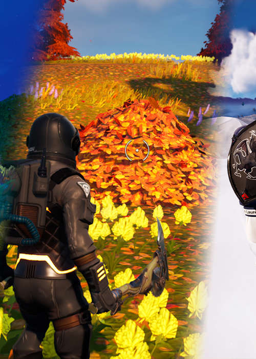 How to hide in a hay stack, leaf pile & giant snowball in a single match in Fortnite