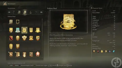 Erdtree Heal Incantation in Elden Ring