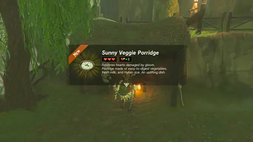 A bowl of Sunny Veggie Porridge in Zelda: Tears of the Kingdom