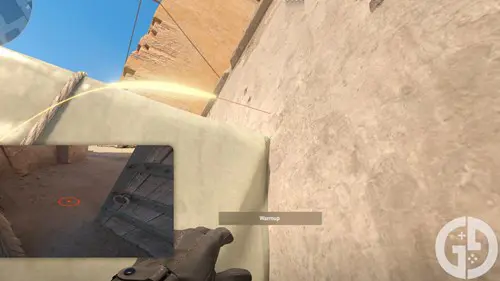 Image of the Mid Doors flash lineup on Dust2 in CS2