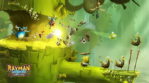 Fighting enemies in Rayman Legends.