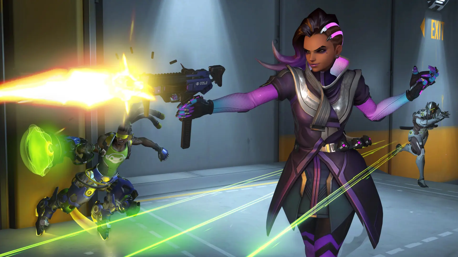 Sombra, Lucio and Genji in Overwatch 2