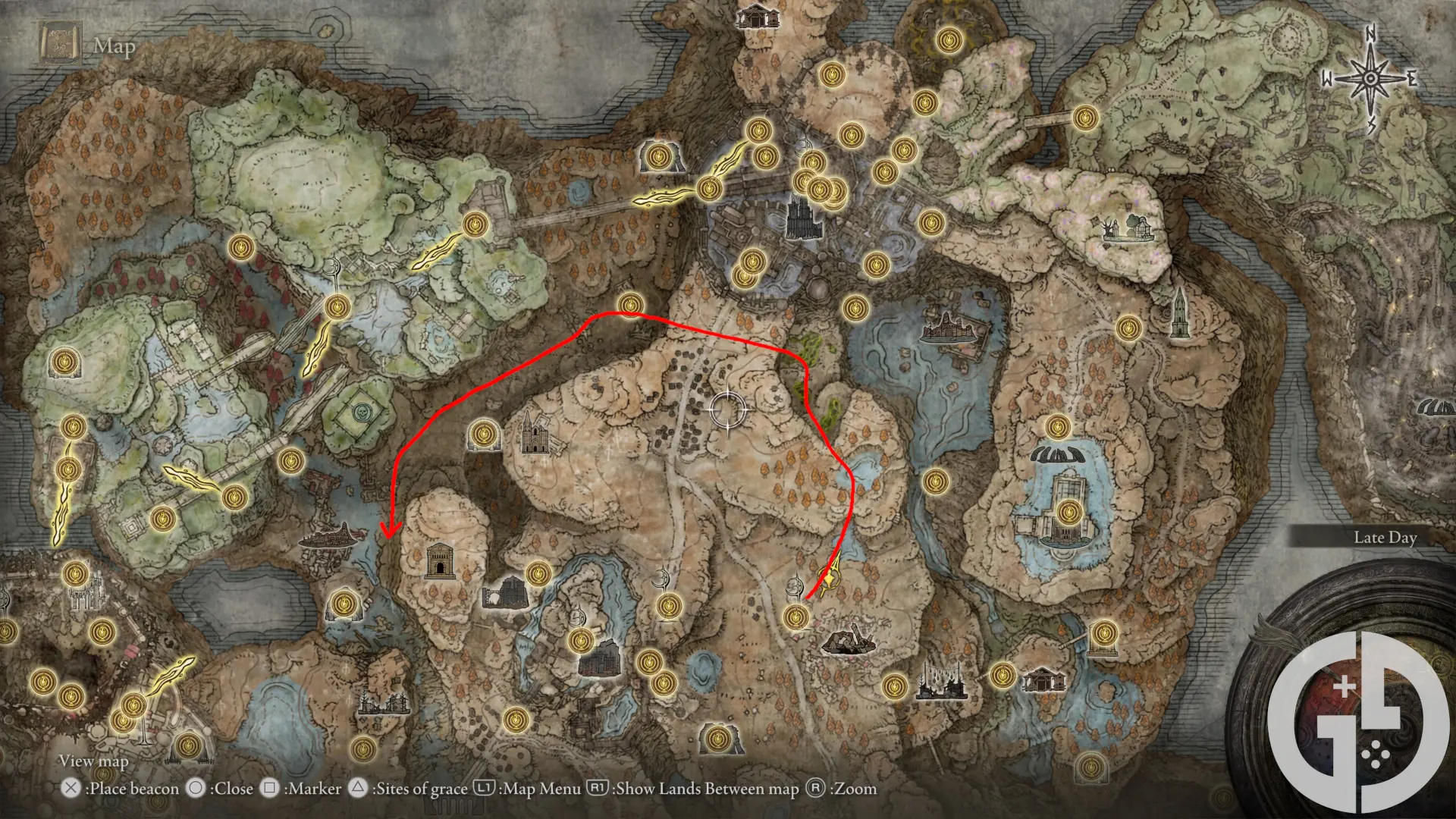 Elden Ring Shadow Of The Erdtree Route To Temple Town Ruins Map