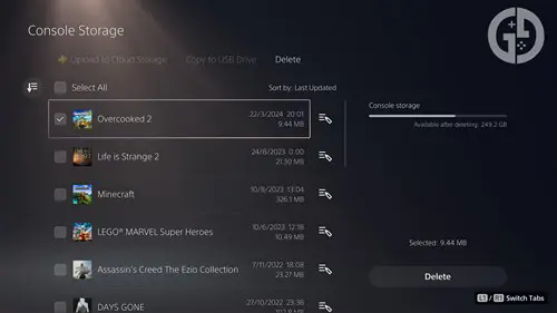 Deleting Save Data on the PS5