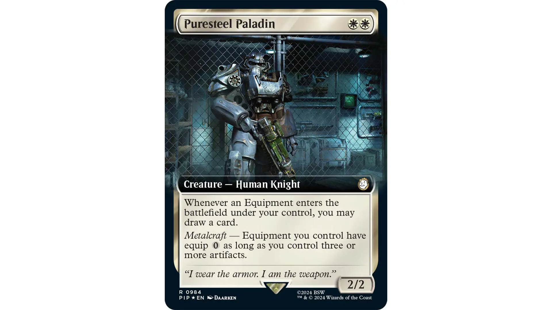 MTG Fallout 0025 Puresteel Paladin Borderless