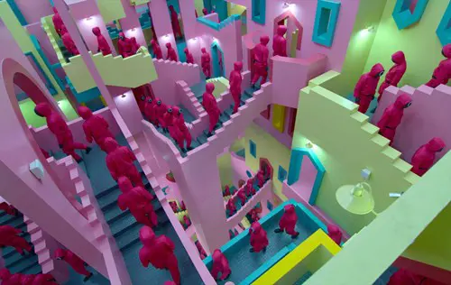 The labyrinthian stairways of Squid Game.