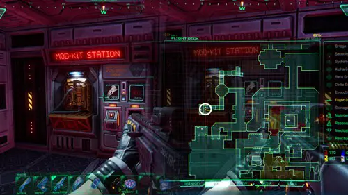 Sparqbeam Sidearm damage mod location in System Shock