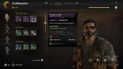 Dying Light 2 Grappling Hook: Upgrade at the Craftmaster.