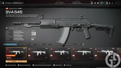 Image of the SVA 545 in Modern Warfare 3