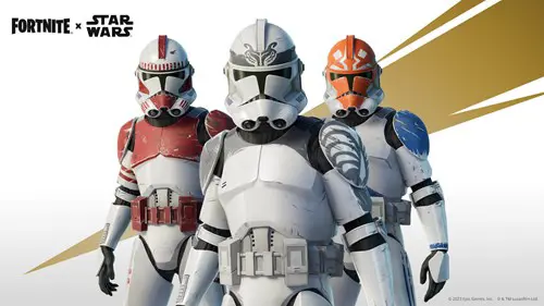 The Coruscant Guard, Wolf Pack Trooper, and Ahsoka’s Clone Trooper skins