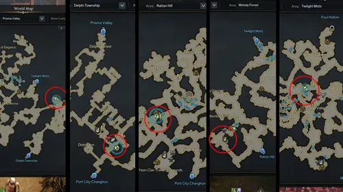 Lost Ark Wandering Merchant Mac locations in Anikka