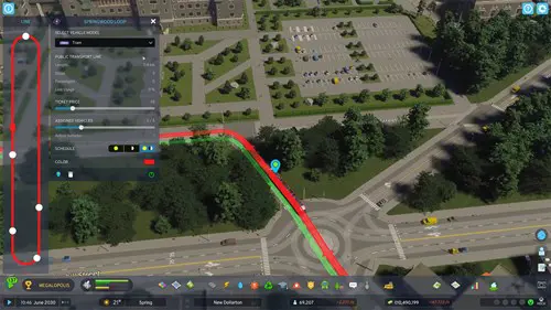 Screenshot of transport information in Cities: Skylines 2