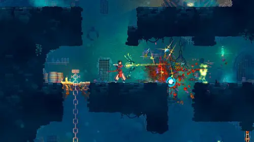 An underground fight in Dead Cells