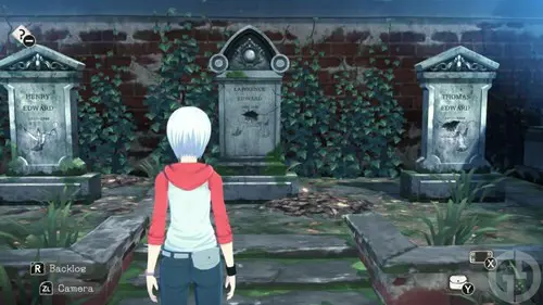 Ashley examines graves in Another Code: Recollection