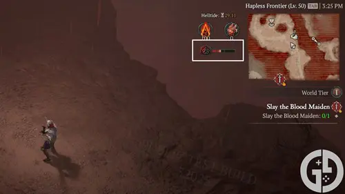 Image of the Helltide Threat meter in Diablo 4